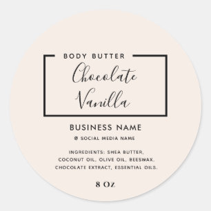 Étiquette de produit crème de typographie moderne