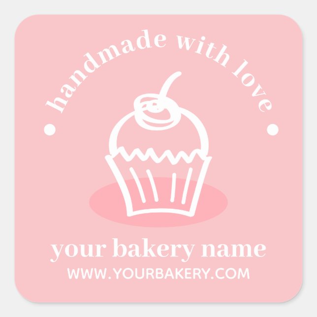 Étiquette de produit Cupcake rose (Devant)