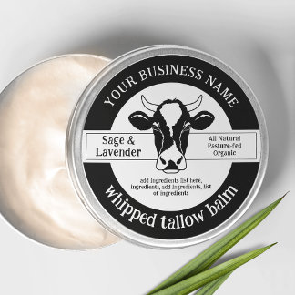 Étiquette de produit de baume de suif moderne avec