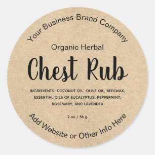 Étiquette de Produit de Baume de Thorax aux Herbes