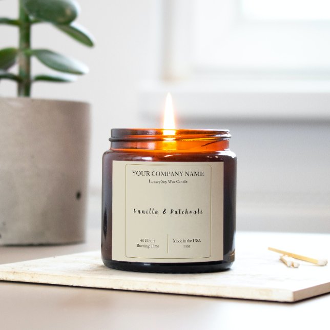 Étiquette de produit de bougie autocollants carrés (Créateur téléchargé)