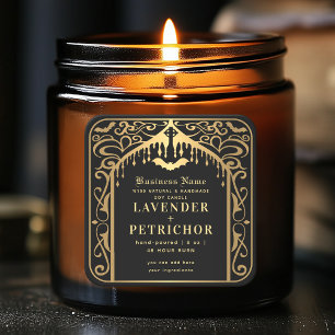 Étiquette de produit de bougie de vampire noir or