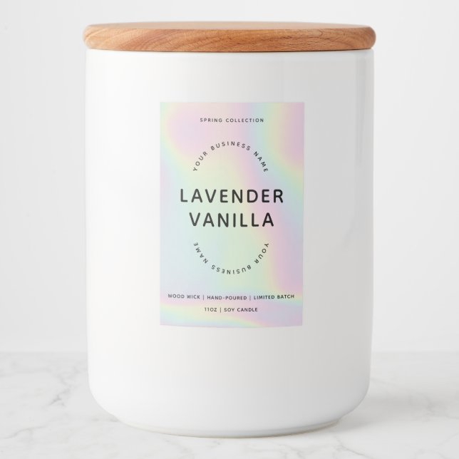 Étiquette de produit de bougie d'inspiration holog (Devant)