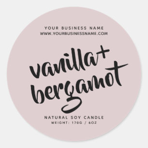 Étiquette de produit de bougie mauve moderne