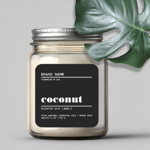 Étiquette de produit de bougie minimaliste noire m