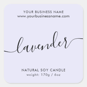 Étiquette de produit de chandelle de script de lav