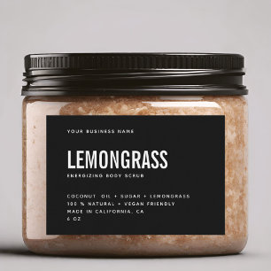 Étiquette de produit de gommage noir blanc moderne