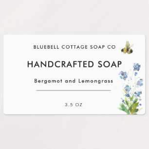 Étiquette de produit de la barre de savon florale 
