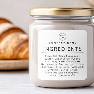 Étiquette de produit de la liste des ingrédients e