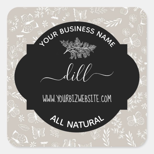 Étiquette de produit de pot d'herbes et d'épices (Devant)