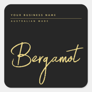 Étiquette de produit de pot noir de script simple