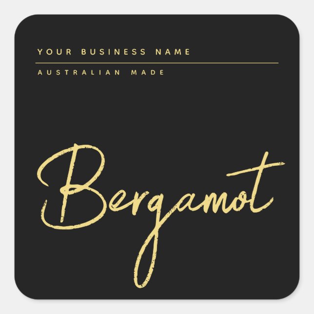 Étiquette de produit de pot noir de script simple (Devant)