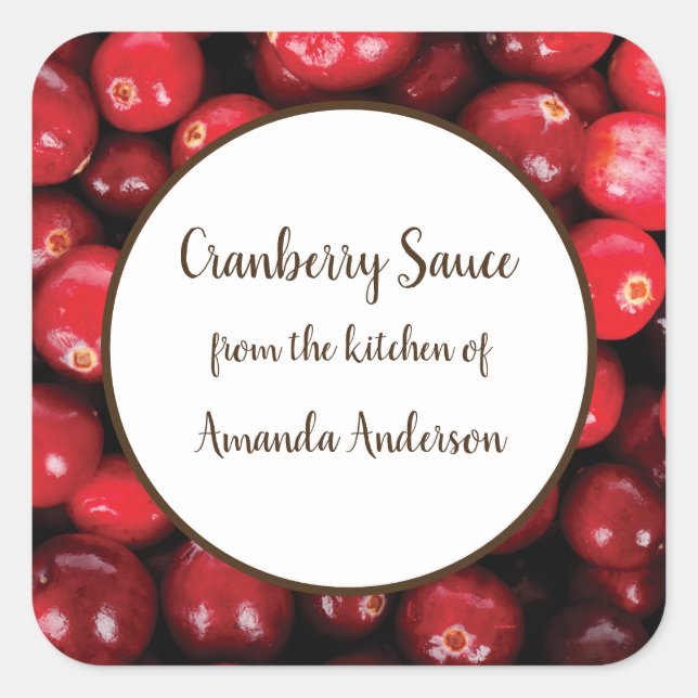 Étiquette de produit de sauce aux canneberges (Devant)