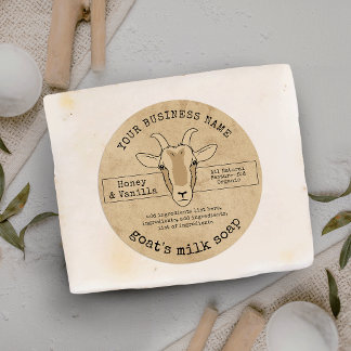 Étiquette de Produit de Savon au Lait de Chèvre Ru