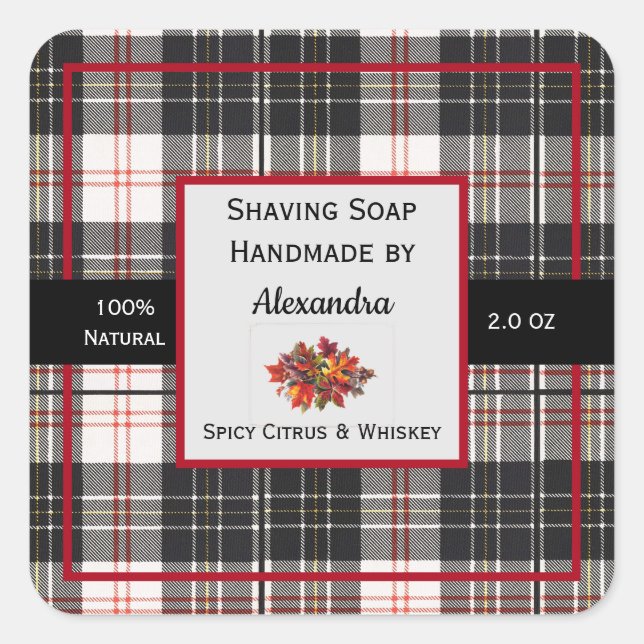 Étiquette de produit de savon de rasage artisanal  (Devant)