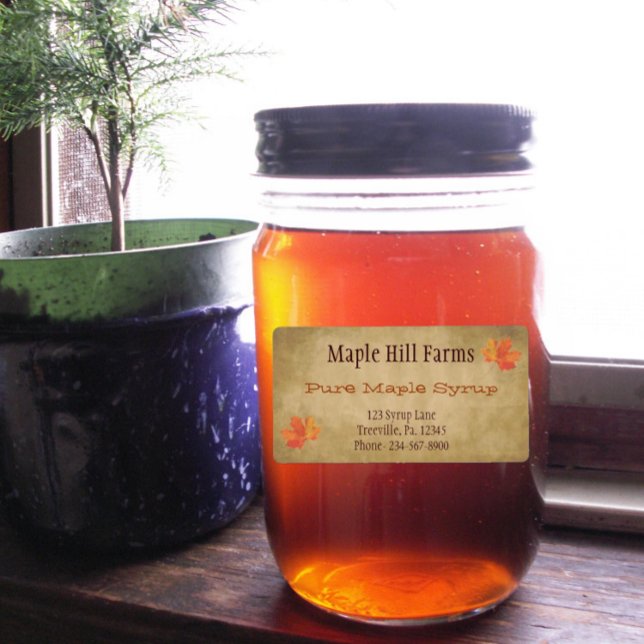 Étiquette de produit de sirop d'érable Feuille (Créateur téléchargé)