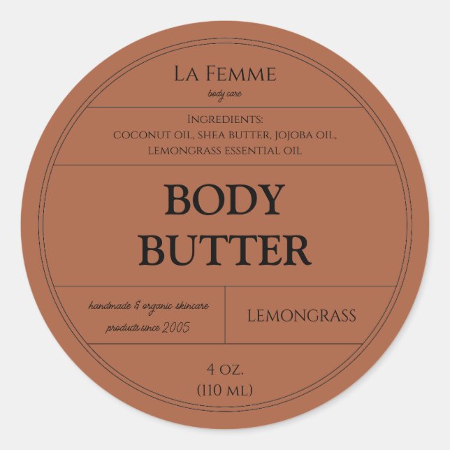 Étiquette de produit de soins cosmétiques minimaux (Devant)
