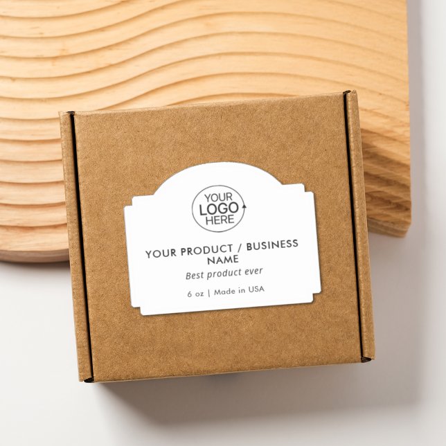 Étiquette de produit de typographie de logo simple (Simple Business Logo Typography Product Label)