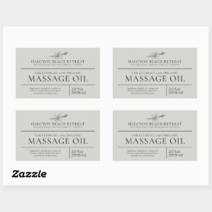 Étiquette de produit d'huile de massage de beauté