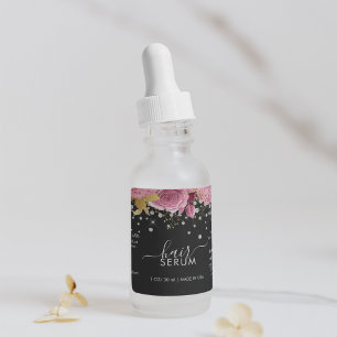 Étiquette de produit diamant paillettes fleurs ros