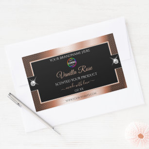 Étiquette de produit Elegance Black Shiny Rose Gol