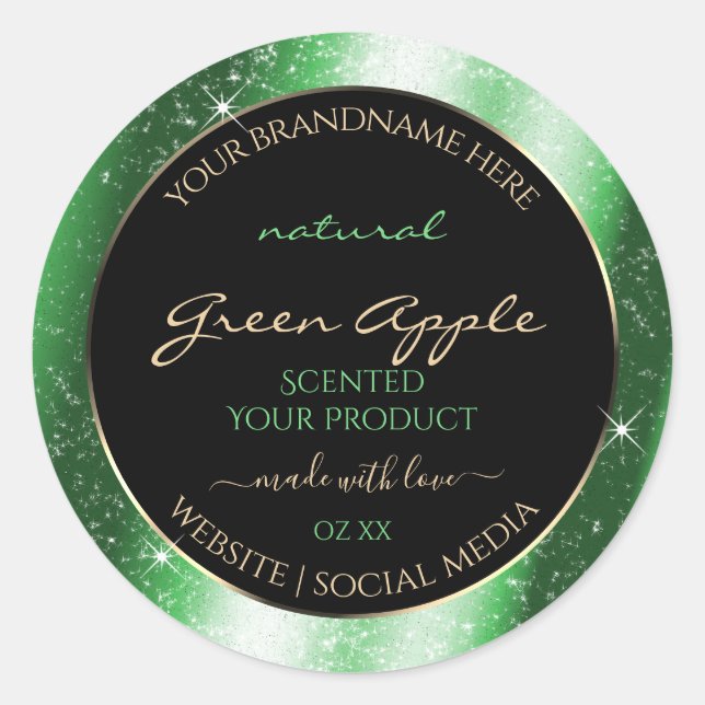 Étiquette de produit Emerald Green Sparkle Parties (Devant)