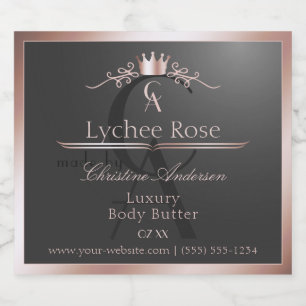 Étiquette de produit en anthracite avec monogramme