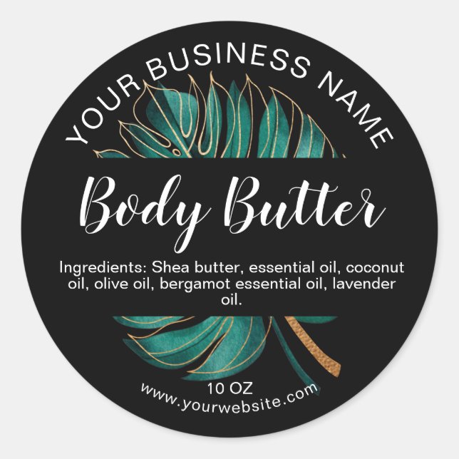 étiquette de produit feuille de monstera beurre co (Devant)