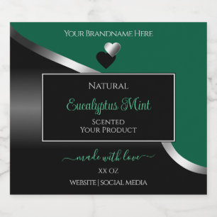 Étiquette de produit Hunter Green Black Wavy Silve