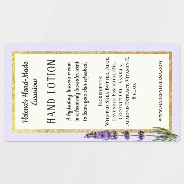 Étiquette de produit imperméable à la crème artisa (Design 2)