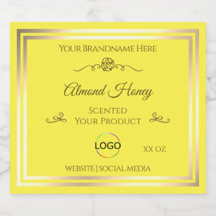 Étiquette de produit Jaune brillant Gold Frame ave