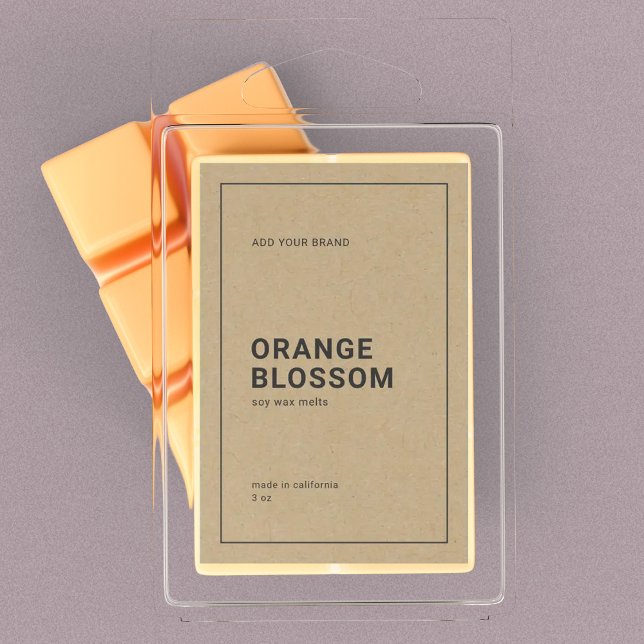 Étiquette de produit Kraft à bordure mince minimal (Créateur téléchargé)