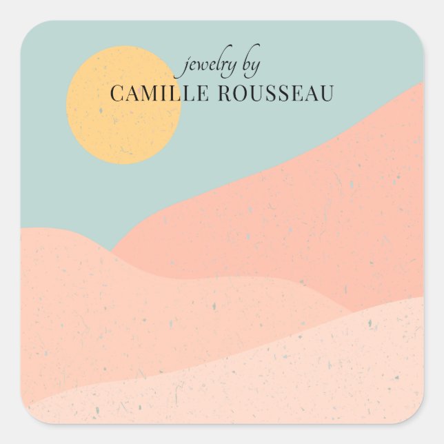 Étiquette de produit Lever de soleil désert bohème (Devant)