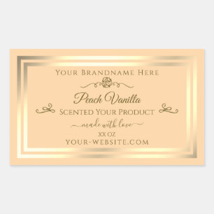 Étiquette de produit Light Peach Gold Frame Rose V