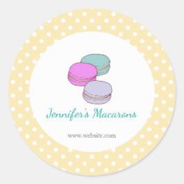 Étiquette de produit Macaron CUTE Pois jaune