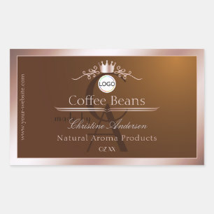 Étiquette de produit marron Cadre Rosegold Logo Mo