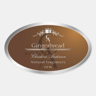 Étiquette de produit Marron Noisette Cadre Argent 