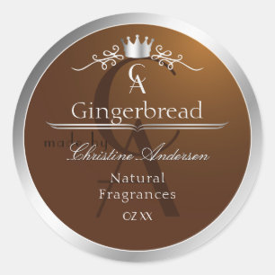 Étiquette de produit Marron Noisette Monogramme Ca