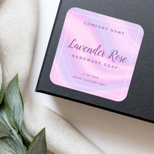 Étiquette de produit mignon rose violet pâle