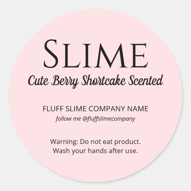 Étiquette de produit mince rose simple moderne (Devant)