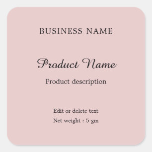 Étiquette de produit minimal moderne rose pâle