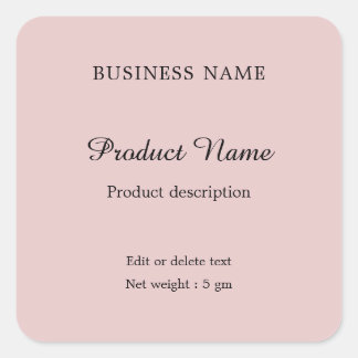 Étiquette de produit minimal moderne rose pâle