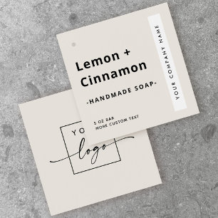 Étiquette de produit minimaliste moderne pour carr