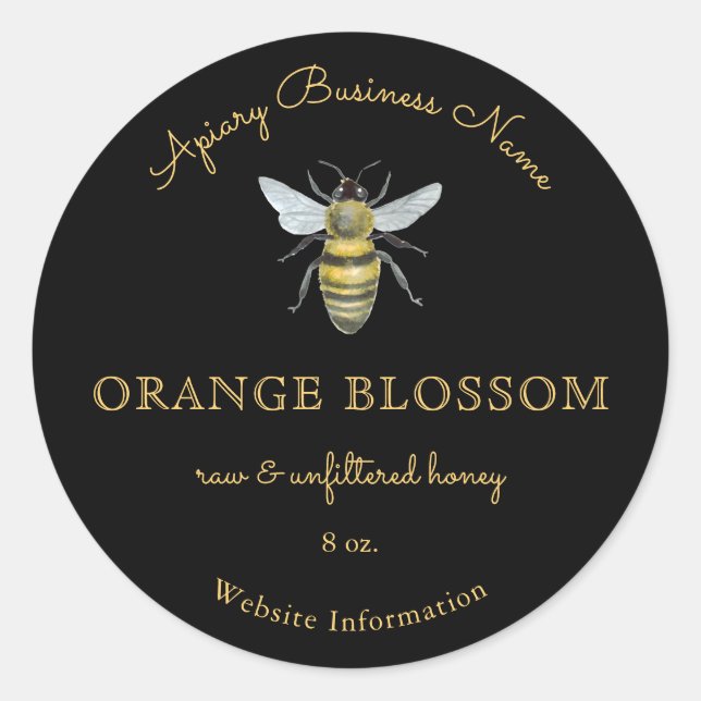 Étiquette de produit moderne Bee Apiary Honey Jaun (Devant)