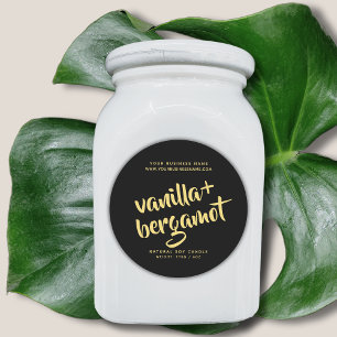 Étiquette de produit moderne en bougie noire