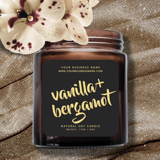 Étiquette de produit moderne en or noir (Créateur téléchargé)