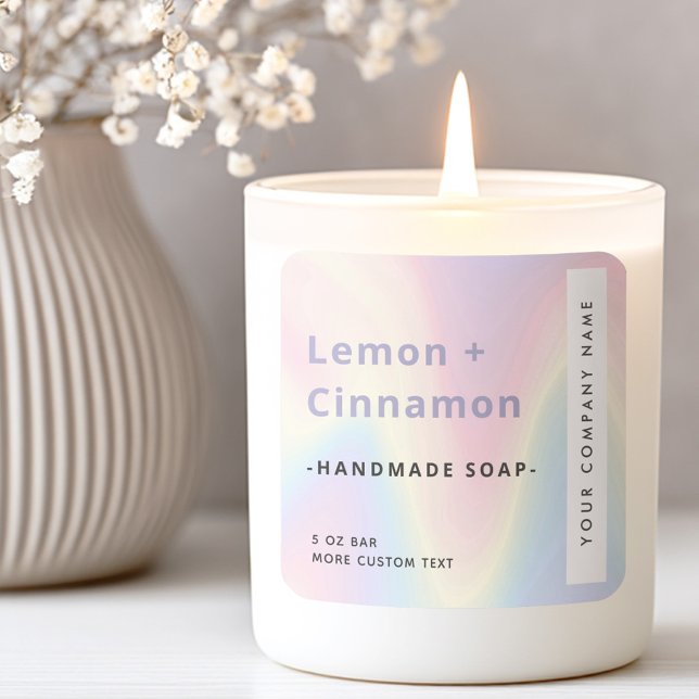 Étiquette de produit moderne et tendance pastel pa (Soft pastel rainbow modern trendy product label)