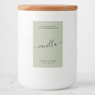 Étiquette de produit moderne sauge vert script