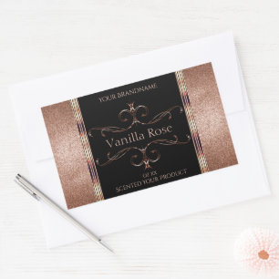 Étiquette de produit noir Rosegold Parties scintil