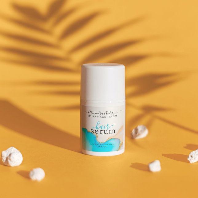 Étiquette de produit Opal de marbre bleu blanc mod (Créateur téléchargé)